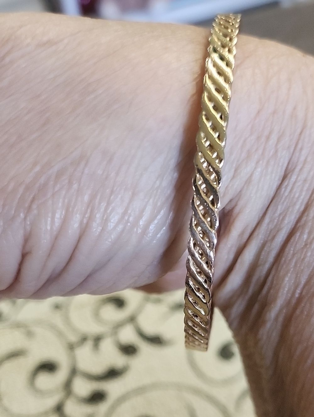 Vintage Trifari Twisted Rope Bangle Bracelet